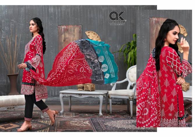 Al Karam Bandhani Special Casual Karachi Cotton Printed Designer Dress Material